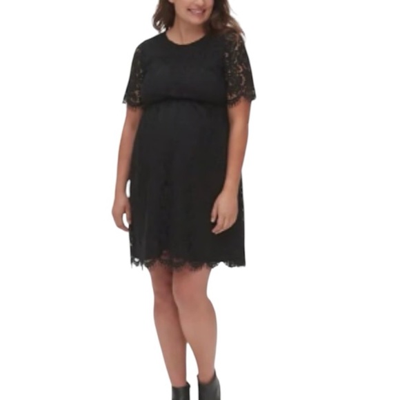 GAP Maternity Black Lace Short Sleeves Dress Evening and Casual Dress size S NWT - Picture 12 of 12